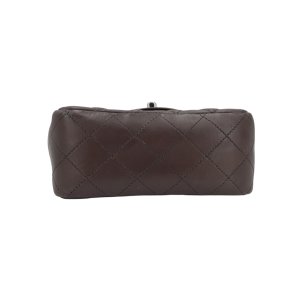 Chanel Mini Square Flap Bag Lambskin Grey SHW