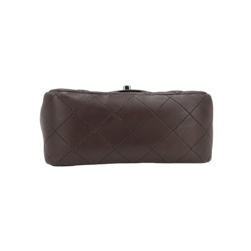 Chanel Mini Square Flap Bag Lambskin Grey SHW