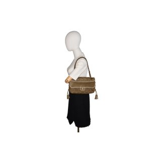 Chanel Single Flap Bag Medium Khaki