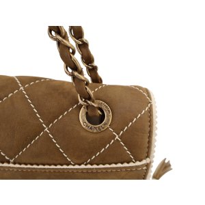 Chanel Single Flap Bag Medium Khaki