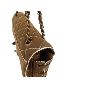 Chanel Single Flap Bag Medium Khaki