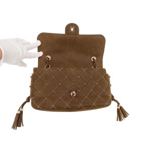 Chanel Single Flap Bag Medium Khaki