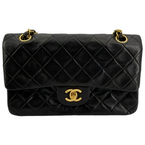 Chanel Timeless Double Flap Bag Small Lambskin Black GHW