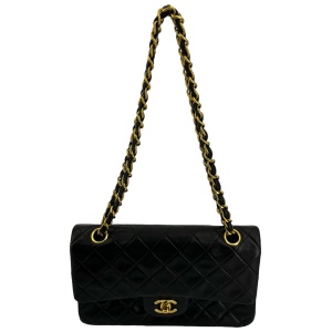 Chanel Timeless Double Flap Bag Small Lambskin Black GHW