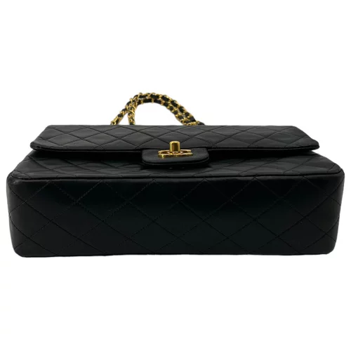 Chanel Timeless Double Flap Bag Medium Lambskin Black GHW