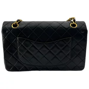 Chanel Timeless Double Flap Bag Medium Lambskin Black GHW