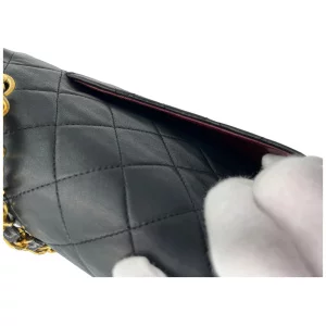 Chanel Timeless Double Flap Bag Medium Lambskin Black GHW