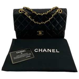 Chanel Timeless Double Flap Bag Small Lambskin Black GHW