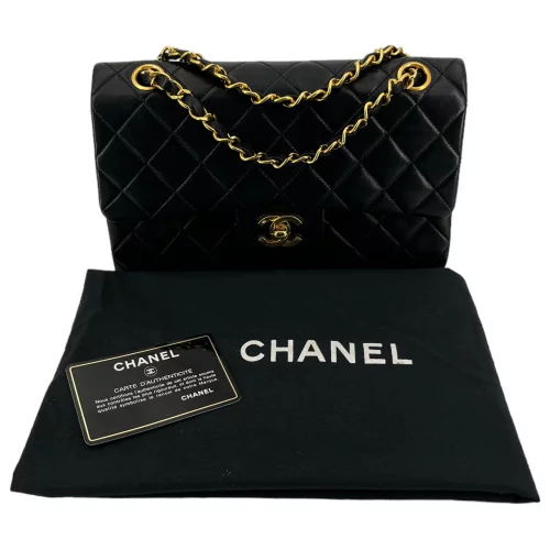 Chanel Timeless Double Flap Bag Small Lambskin Black GHW