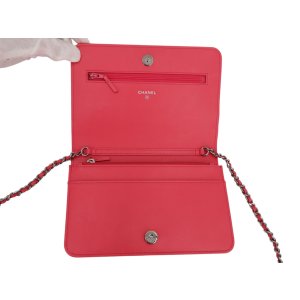 Chanel Wallet on Chain Pink Kaviarleder mit Kamelie