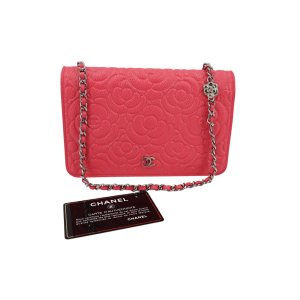Chanel Wallet on Chain Pink Kaviarleder mit Kamelie