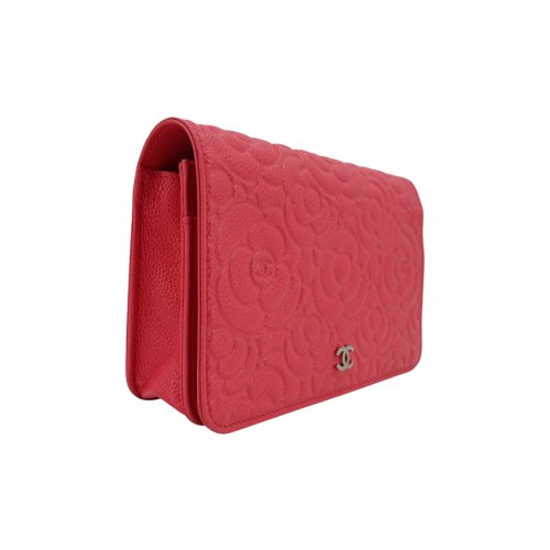 Chanel Wallet on Chain Pink Kaviarleder mit Kamelie