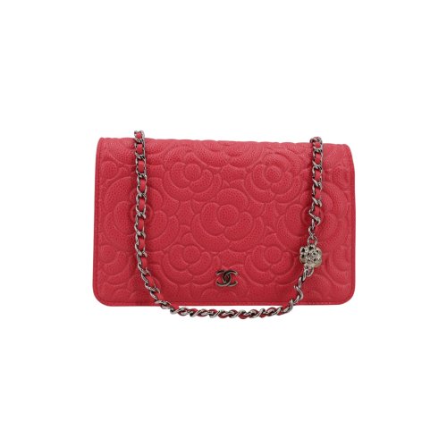 Chanel Wallet on Chain Pink Kaviarleder mit Kamelie