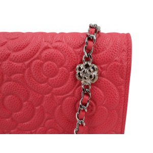 Chanel Wallet on Chain Pink Kaviarleder mit Kamelie