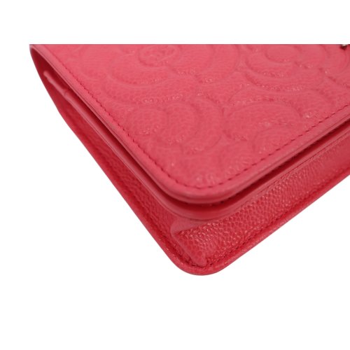 Chanel Wallet on Chain Pink Kaviarleder mit Kamelie