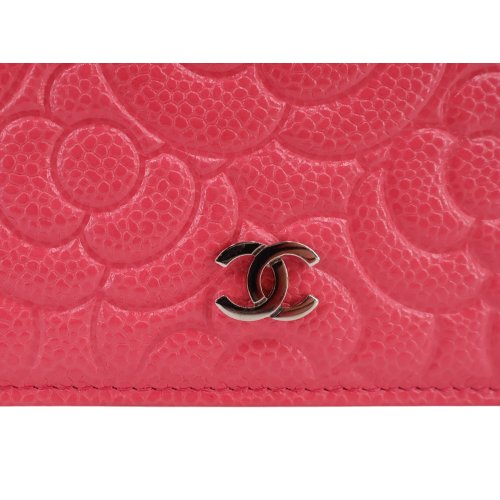 Chanel Wallet on Chain Pink Kaviarleder mit Kamelie