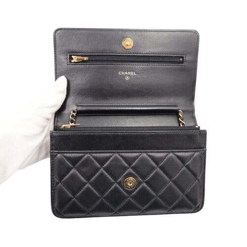 Chanel Wallet on Chain WOC Lammleder Schwarz Chanel Chanel 13