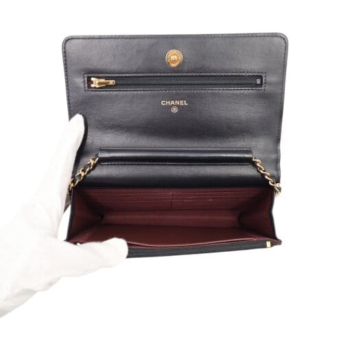 Chanel Wallet on Chain WOC Lammleder Schwarz Chanel Chanel 14