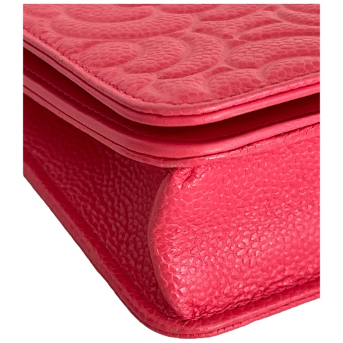 Chanel Wallet on Chain WOC Camellia Calfskin Fuchsia