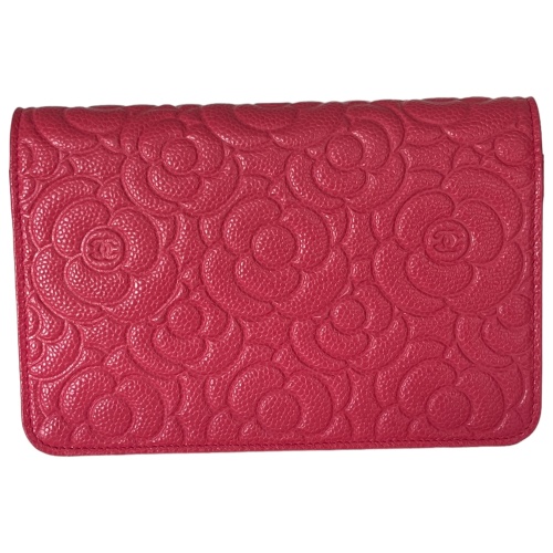 Chanel Wallet on Chain WOC Camellia Calfskin Fuchsia