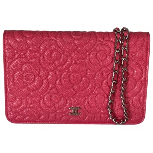 Chanel Wallet on Chain WOC Camellia Calfskin Fuchsia