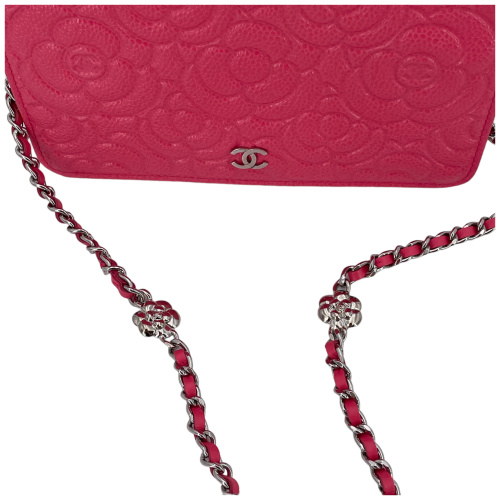 Chanel Wallet on Chain WOC Camellia Calfskin Fuchsia