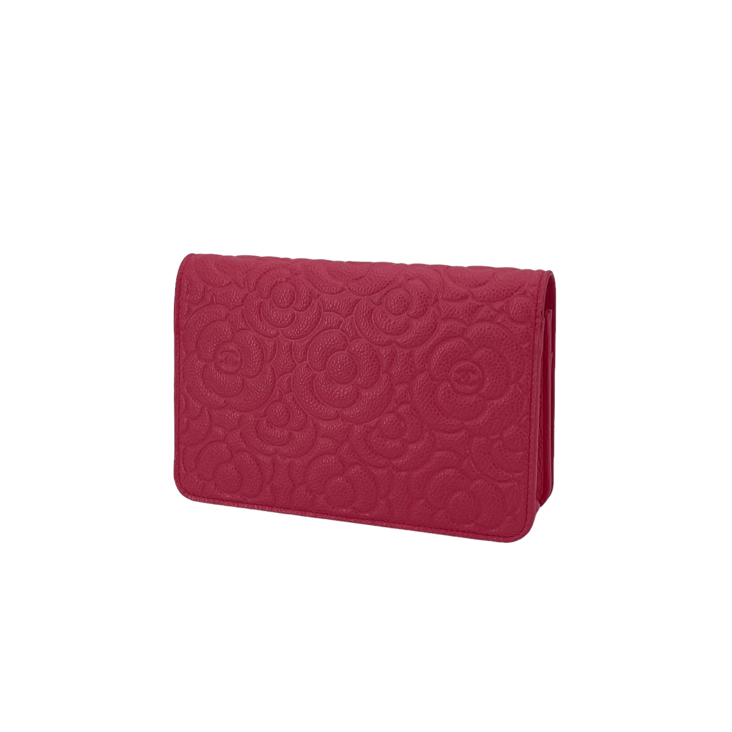 Buy Pre-Owned CHANEL WOC Wallet on Chain Fuschsia Leather