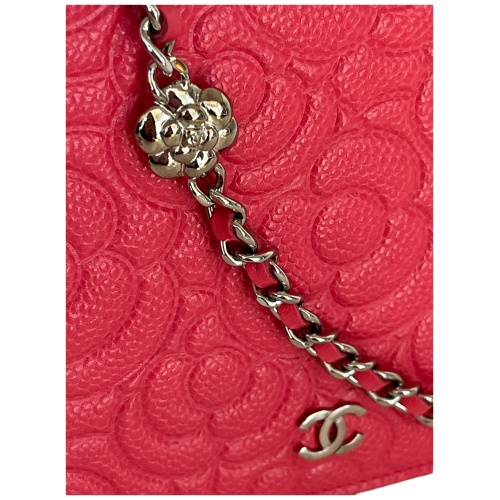 Chanel Wallet on Chain WOC Camellia Calfskin Fuchsia