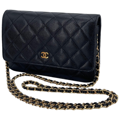 Chanel Wallet on Chain WOC Pochette Calfskin Black