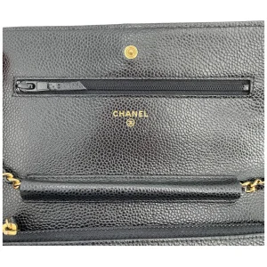 Chanel Wallet on Chain WOC Pochette Calfskin Black