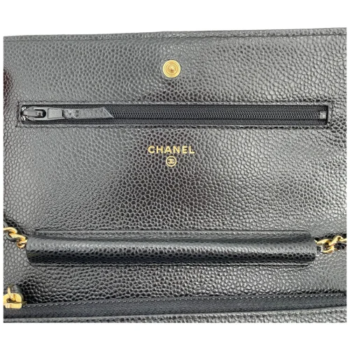 Chanel Wallet on Chain WOC Pochette Calfskin Black