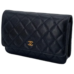Chanel Wallet on Chain WOC Pochette Calfskin Black