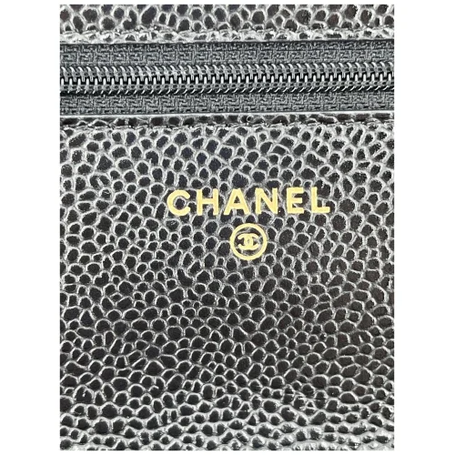 Chanel Wallet on Chain WOC Pochette Calfskin Black