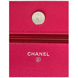 Chanel Wallet on Chain WOC Pochette Calfskin Dark Pink