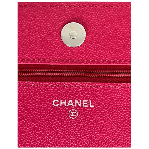 Chanel Wallet on Chain WOC Pochette Kalbsleder Dark Pink