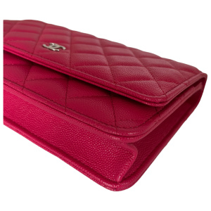 Chanel Wallet on Chain WOC Pochette Calfskin Dark Pink