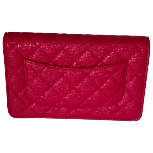 Chanel Wallet on Chain WOC Pochette Kalbsleder Dark Pink