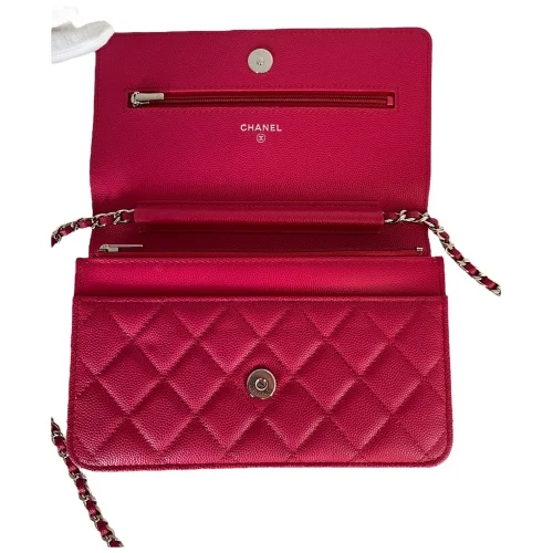 Chanel Wallet on Chain WOC Pochette Kalbsleder Dark Pink