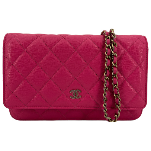 Chanel Wallet on Chain WOC Pochette Calfskin Hot Pink GHW