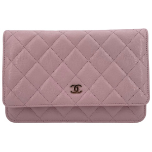 Chanel Wallet on Chain WOC Pochette Calfskin Light Pink Pink