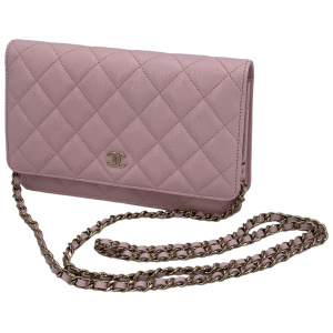 Chanel Wallet on Chain WOC Pochette Calfskin Light Pink Pink