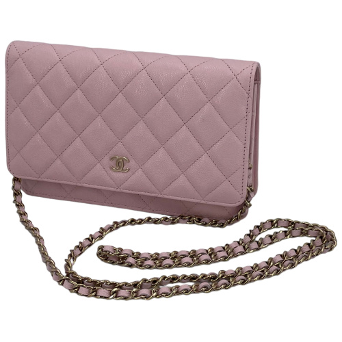 Chanel Wallet on Chain WOC Pochette Calfskin Light Pink Pink