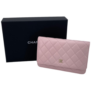 Chanel Wallet on Chain WOC Pochette Calfskin Light Pink Pink