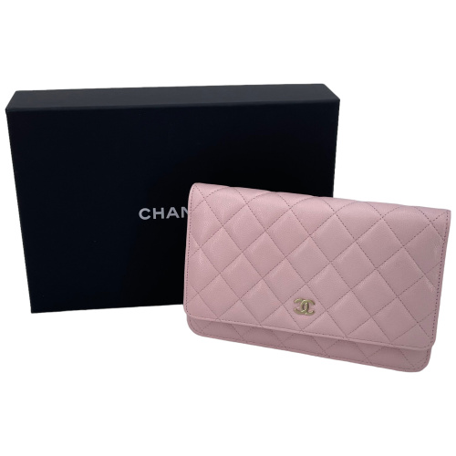 Chanel Wallet on Chain WOC Pochette Calfskin Light Pink Pink