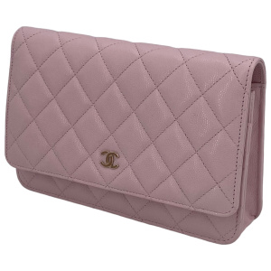 Chanel Wallet on Chain WOC Pochette Calfskin Light Pink Pink