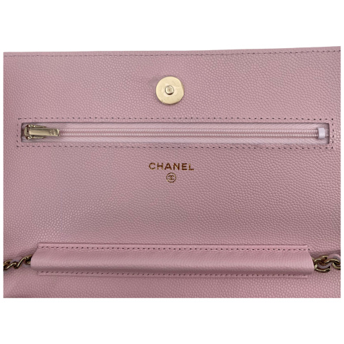 Chanel Wallet on Chain WOC Pochette Calfskin Light Pink Pink