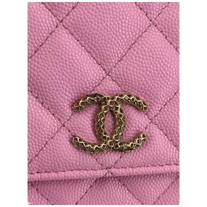 Chanel Wallet on Chain WOC Pochette Calfskin Pink GHW