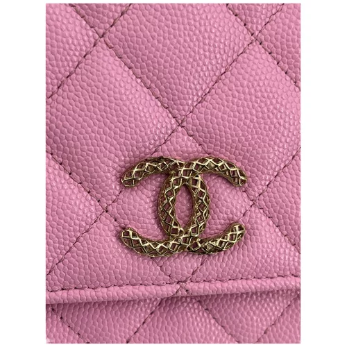 Chanel Wallet on Chain WOC Pochette Calfskin Pink GHW