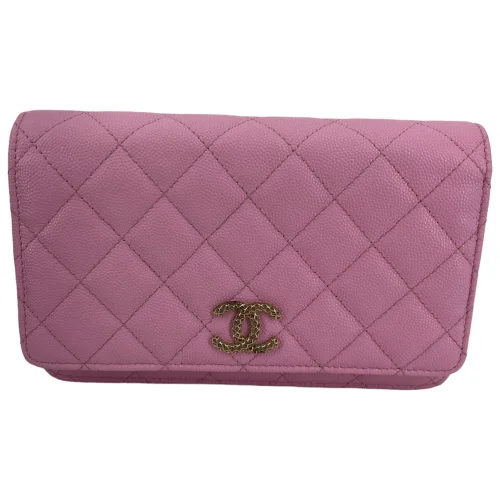 Chanel Wallet on Chain WOC Pochette Calfskin Pink GHW