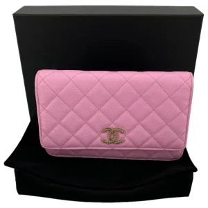 Chanel Wallet on Chain WOC Pochette Calfskin Pink GHW